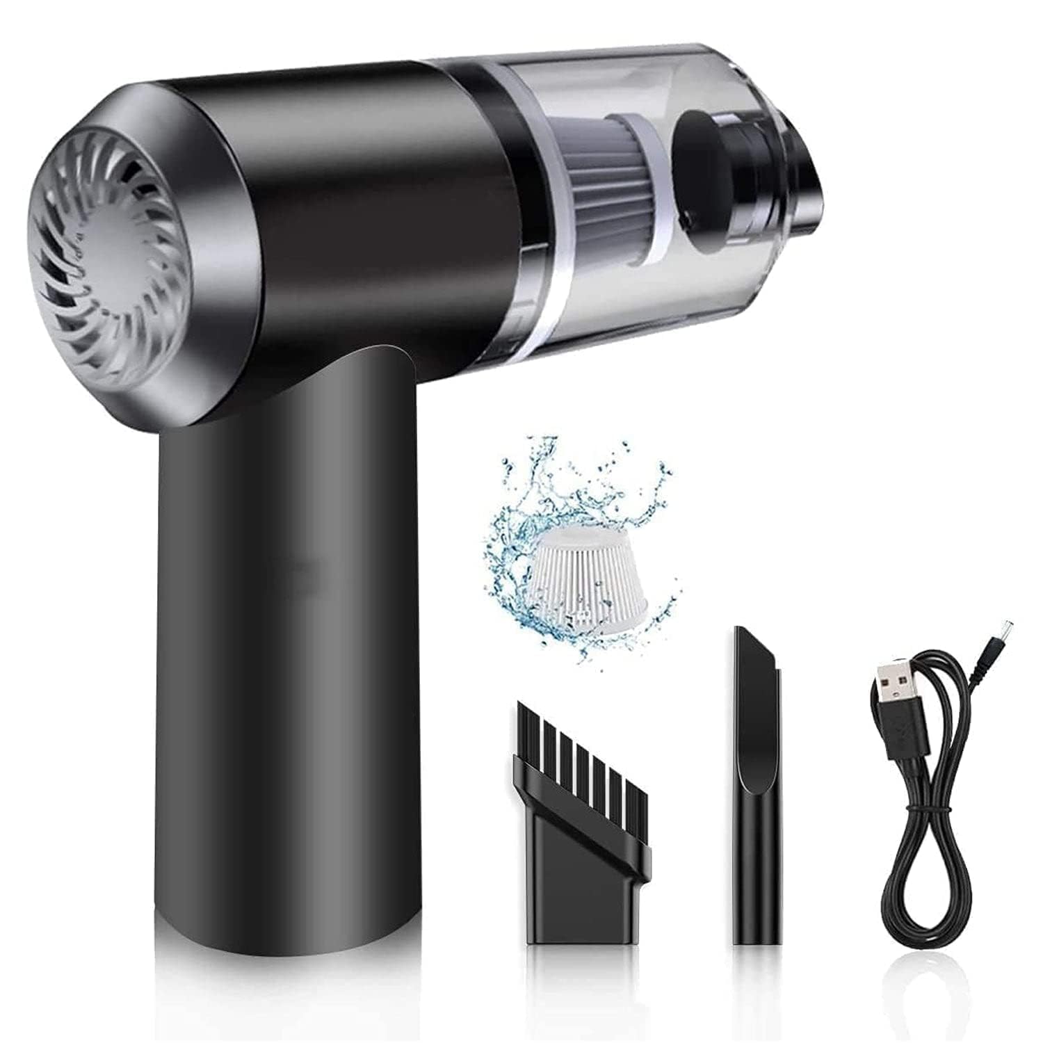 Portable Wireless Air Duster & Mini Vacuum ClPortable Wireless Air Duster & Mini Vacuum Cleaner – Rechargeable Cordless Electric Blower for Keyboard, Car, Home & Office Cleaningeaner