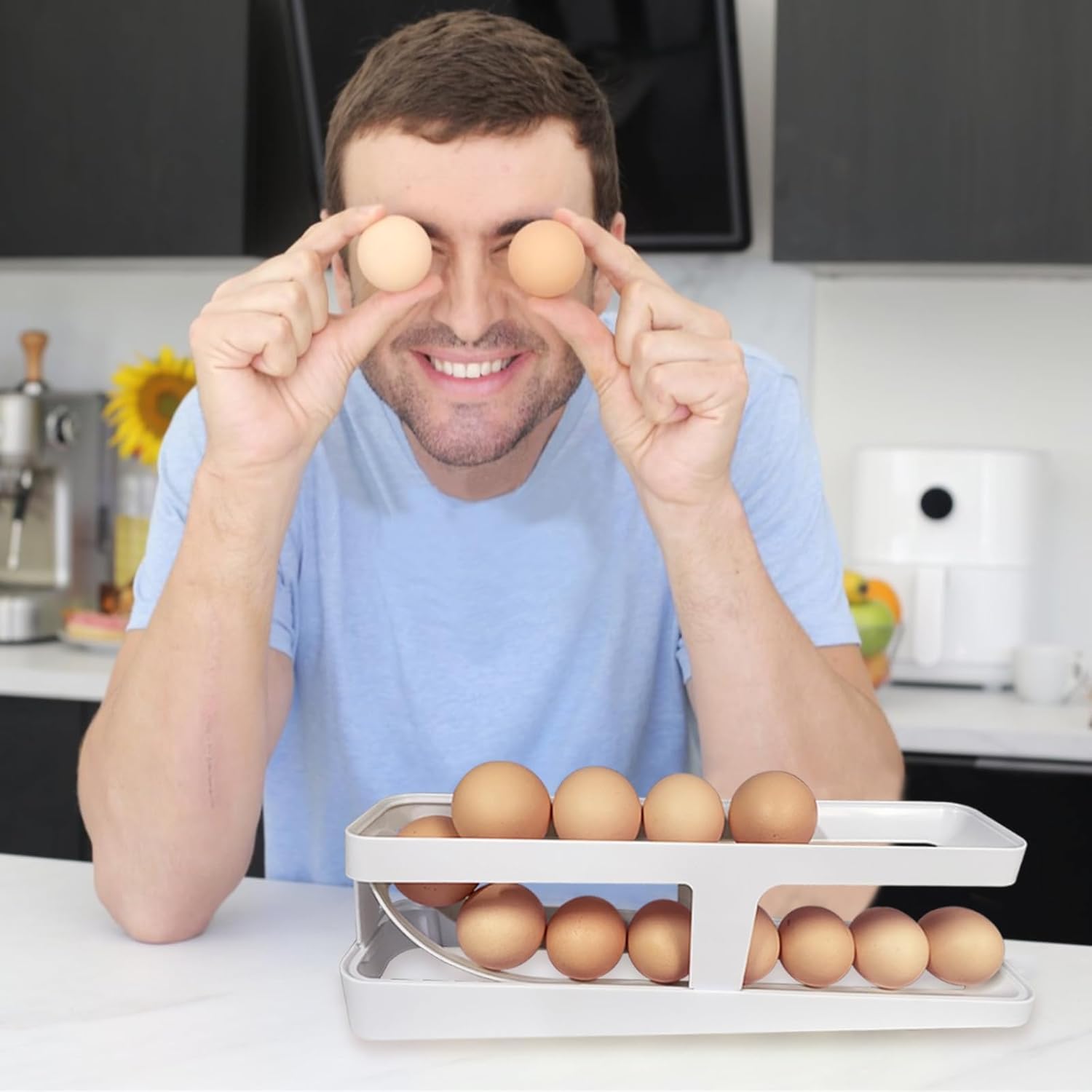 Roll-Out Refrigerator Egg Storage Container